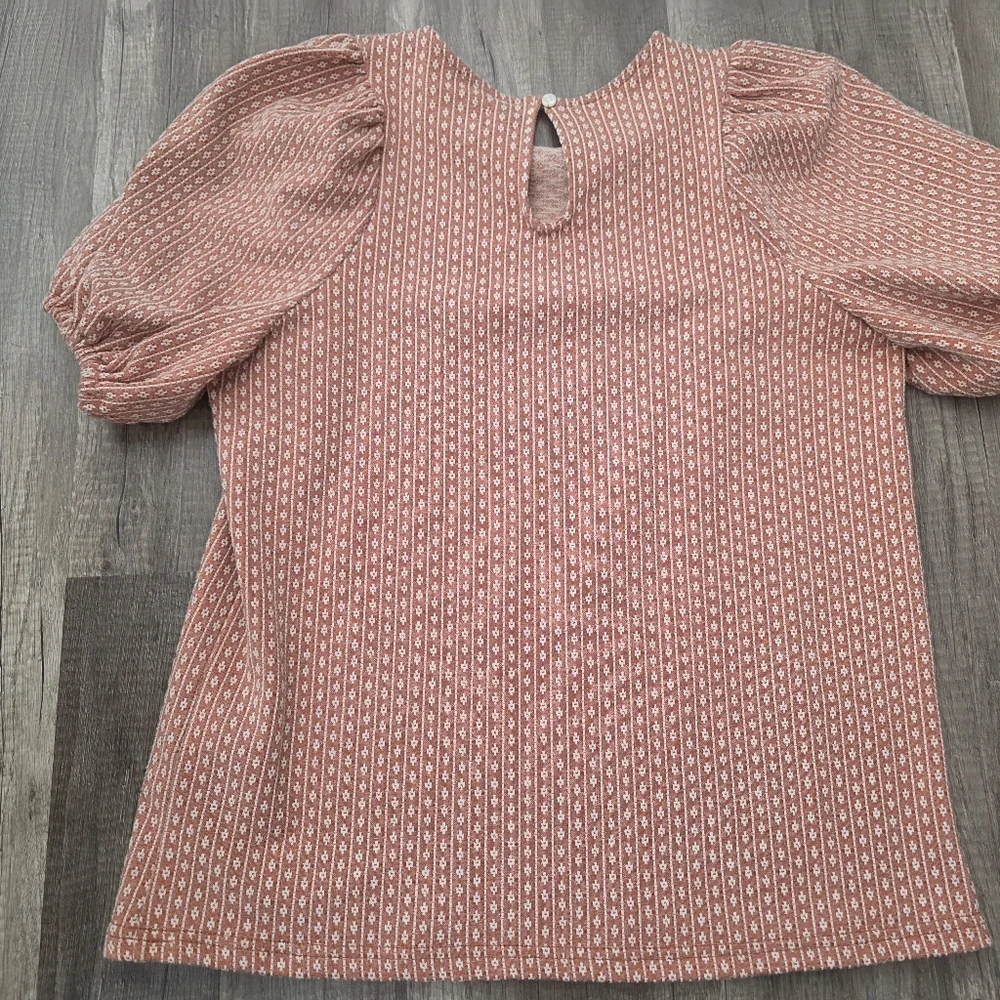 MADEWELL FLORAL JACQUARD PUFF SLEEVE TEE boho Cottagecore Coastal